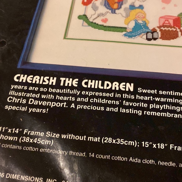 New vintage DIMENSIONS cherish the children counted cross stitching 3603. - Picture 3 of 7